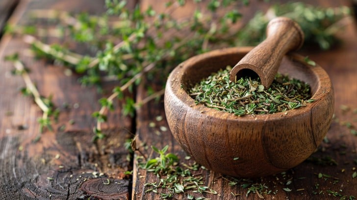 herbs in mortar stockcake